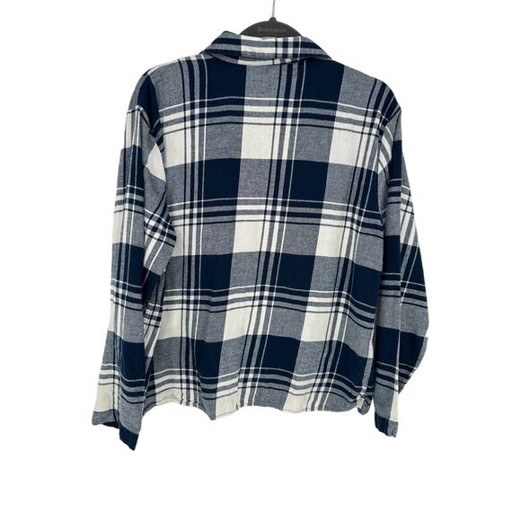 J. Crew Button Up Shirt Plaid Blue White Long Sleeve Casual Gorpcore Size L - Picture 2 of 9